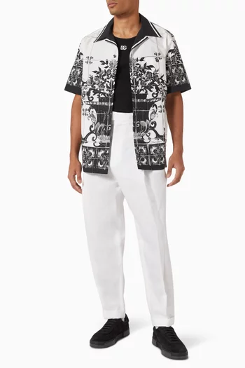 Majolica-print Hawaii Shirt in Poplin