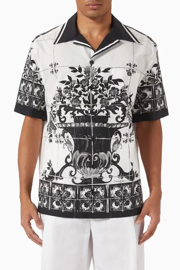 Majolica-print Hawaii Shirt in Poplin