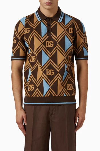 Logo Polo Shirt in Cotton-knit