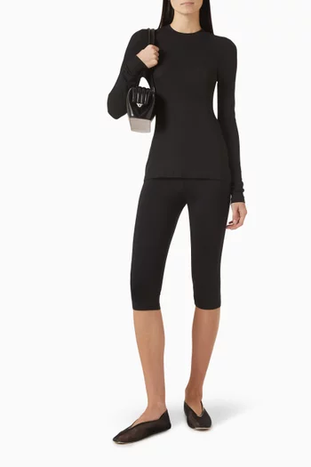 Rib-knit T-shirt in Cotton Blend