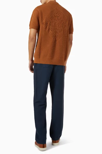 César Shirt in Cotton Crochet Knit