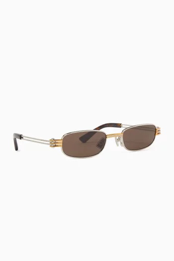 Rectangular Sunglasses in Metal