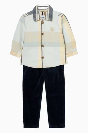 قميص بنقشة مربعات قطن