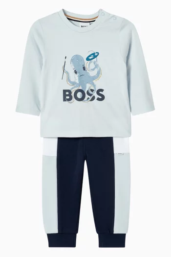 تي شيرت بطبعة شعار الماركة قطن جيرسيه