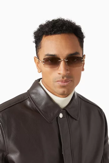 Rectangle Sunglasses in Metal