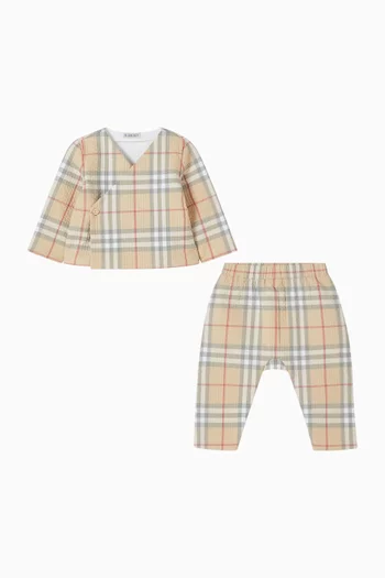 Check Quilted Set in Cotton