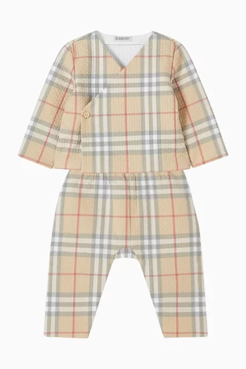 Check Quilted Set in Cotton