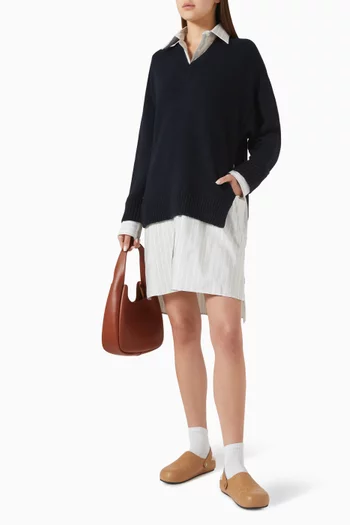 Crewneck Sweater Shirtdress in Virgin Wool