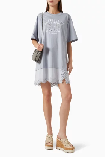 Lace-trim T-shirt Dress in Jersey