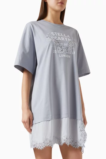 Lace-trim T-shirt Dress in Jersey