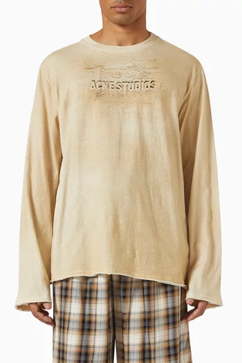 Long-sleeved Logo T-shirt in Cotton Jersey