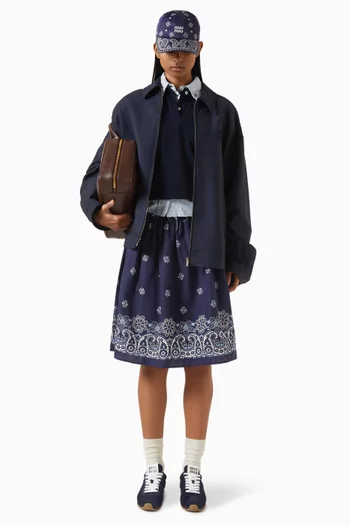 Printed Skirt in Cotton Poplin