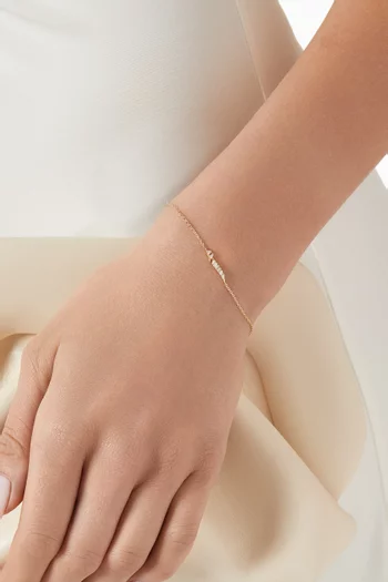 Oula XS Arabic Letter 'Alef' Diamond Bracelet in 18kt Gold