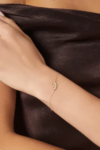 Oula XS Arabic Letter 'Faa' Diamond Bracelet in 18kt Gold