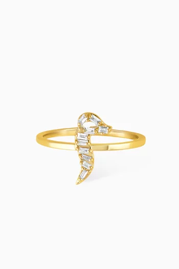 Oula XS Arabic Letter 'Meem' Diamond Ring in 18kt Gold