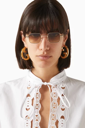 Rectangular Sunglasses in Metal
