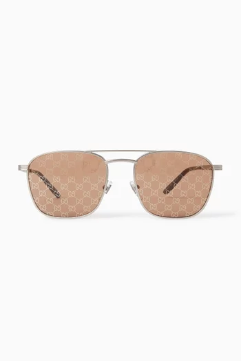 GG Aviator Sunglasses in Metal