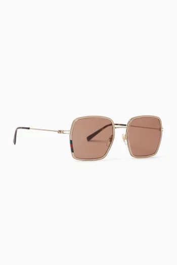 Square Frame Sunglasses in Metal