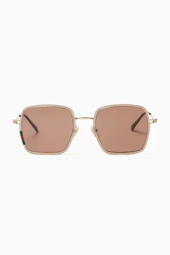 Square Frame Sunglasses in Metal