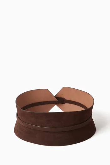 Double Bustier Belt in Suede