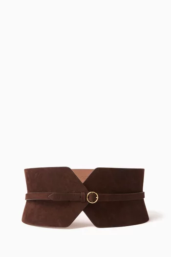 Double Bustier Belt in Suede