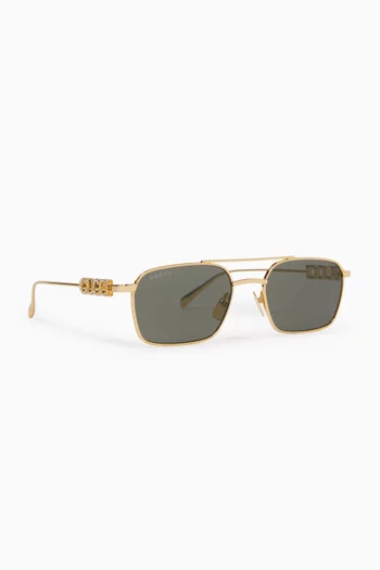 Rectangular Sunglasses in Metal