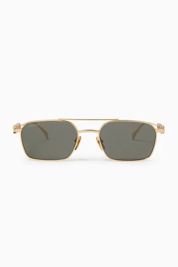 Rectangular Sunglasses in Metal