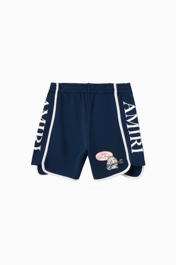 Station Patch Sweatshorts in Cotton
