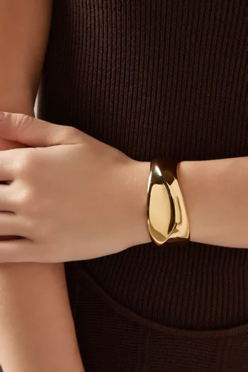 Sculptural Ridge Molten Bracelet in 18kt Gold-plated Brass