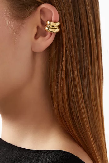 Sculptural Chubby Single Ear Cuff in 18kt Gold-plated Brass