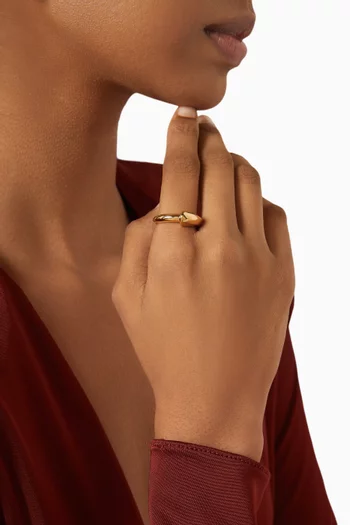 Sculptural Ridge Stacking Ring in 18kt Gold Vermeil