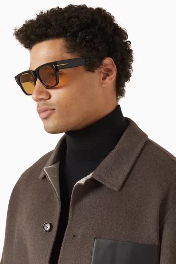 نظارة شمسية بيرترام بإطار مربع أسيتات