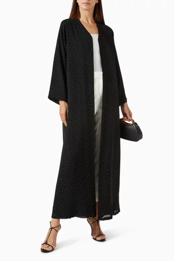 V-neck Printed Abaya in Chiffon