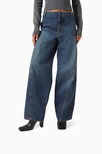 حذاء مفتوح من الخلف بمقدمة مربعة وكعب 90 مم جلد