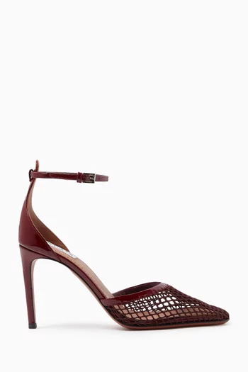 High Fishnet 90 Pumps in Patent Leather