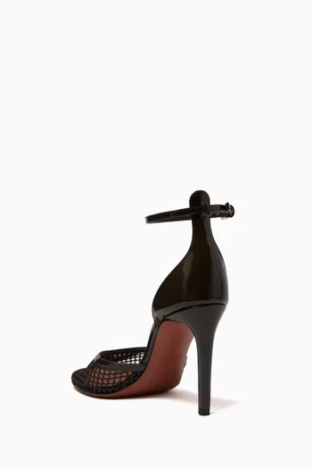 High Fishnet 90 Pumps in Patent Leather