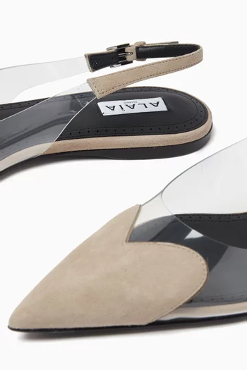 Le Cœur Flat Slingbacks in Suede
