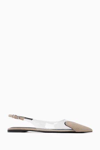 Le Cœur Flat Slingbacks in Suede