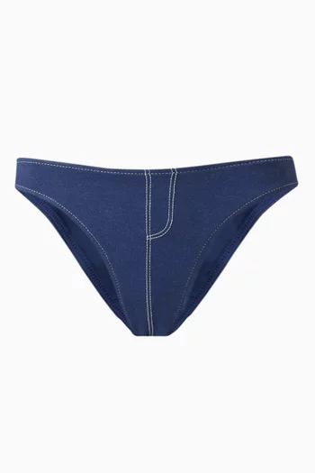 x Bella Hadid Caster Boy Shorts Bikini Briefs in Denim