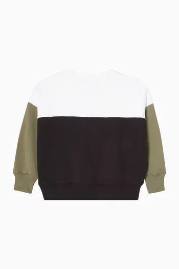 Colourblock Logo Sweatshirt in Cotton