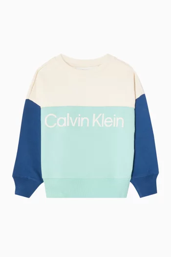 Colour-block Logo Sweatshirt in Cotton