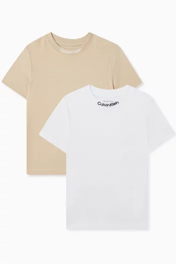 Embroidered Logo T-shirt, Set of 2