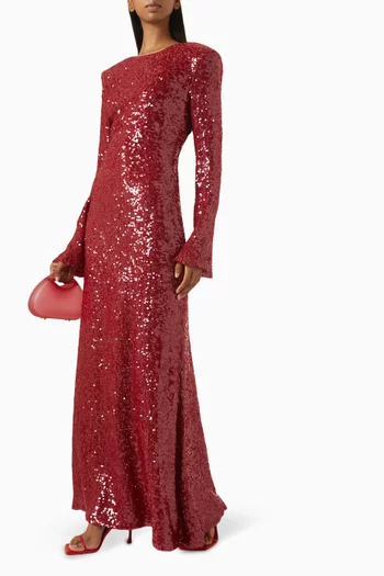 Sequin-embellished Dress in Viscose