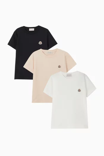 Monogram T-shirt in Cotton, Set of 3