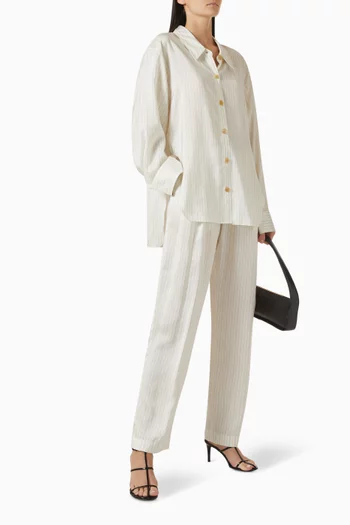 Trenton Drawstring Pants in Silk Blend
