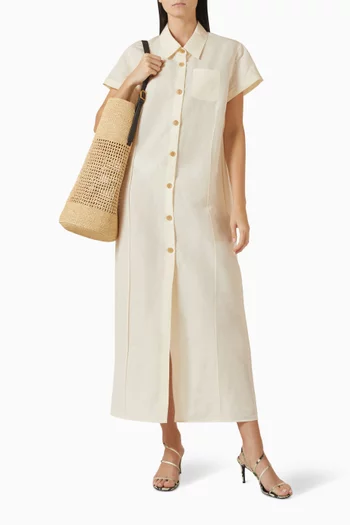 Effy Maxi Shirtdress in Silk Organza