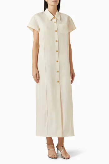 Effy Maxi Shirtdress in Silk Organza