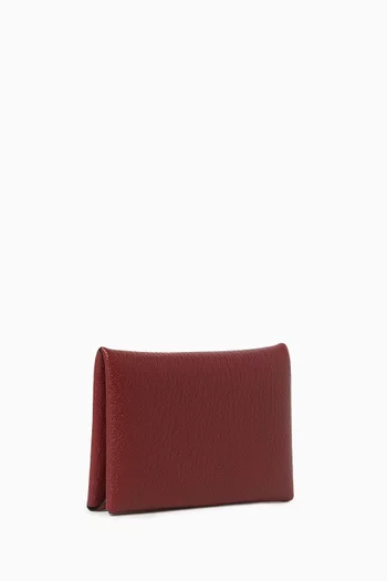 Unused Calvi Duo Card Holder in Chevre Mysore Leather
