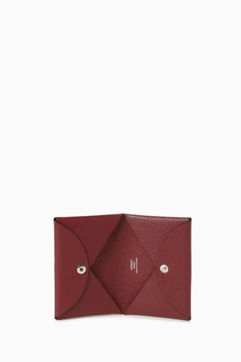 Unused Calvi Duo Card Holder in Chevre Mysore Leather
