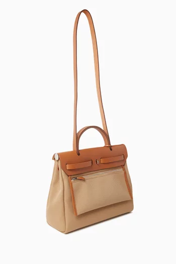 Herbag Zip 31 Bag in Toile Vache Hunter Leather & Palladium Hardware